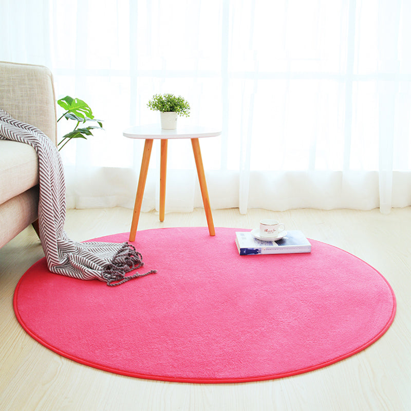Multicolored Calming Rug Cotton Blend Solid Colored Area Carpet Anti-Slip Backing Pet Friendly Indoor Rug for Bedroom