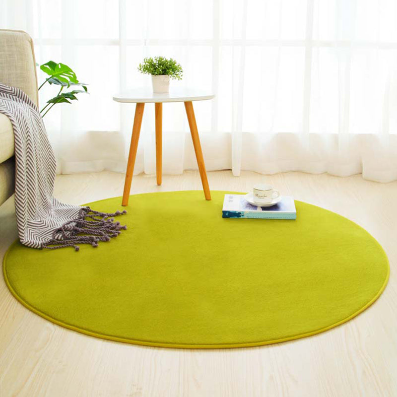 Multicolored Calming Rug Cotton Blend Solid Colored Area Carpet Anti-Slip Backing Pet Friendly Indoor Rug for Bedroom