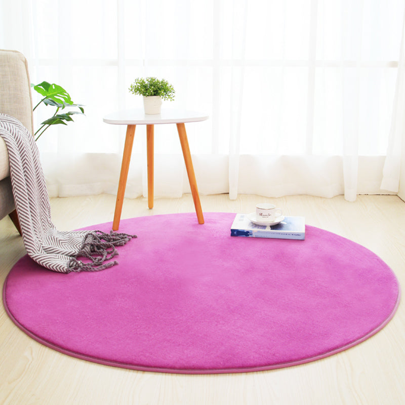 Multicolored Calming Rug Cotton Blend Solid Colored Area Carpet Anti-Slip Backing Pet Friendly Indoor Rug for Bedroom