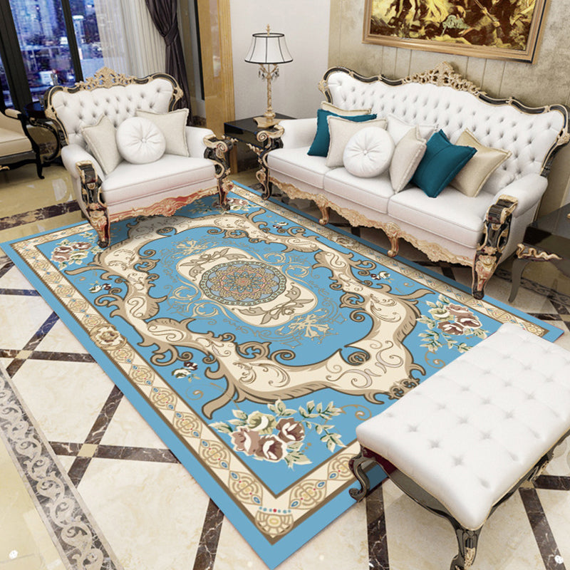 Alfombra de salón antiguo Área de flores múltiples alfombras Polyster Polyster sin deslizamiento Rug de interiores amigable para mascotas