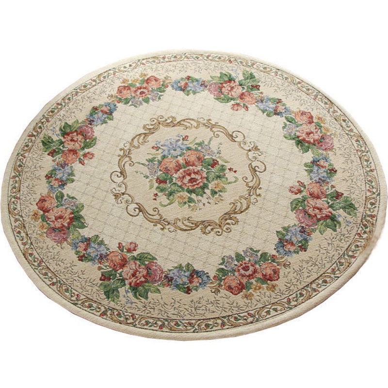 Tappeto di decorazione beige leggera area stampato floreale tappeto polipropilene di supporto anti-slip tappeto per animali domestici