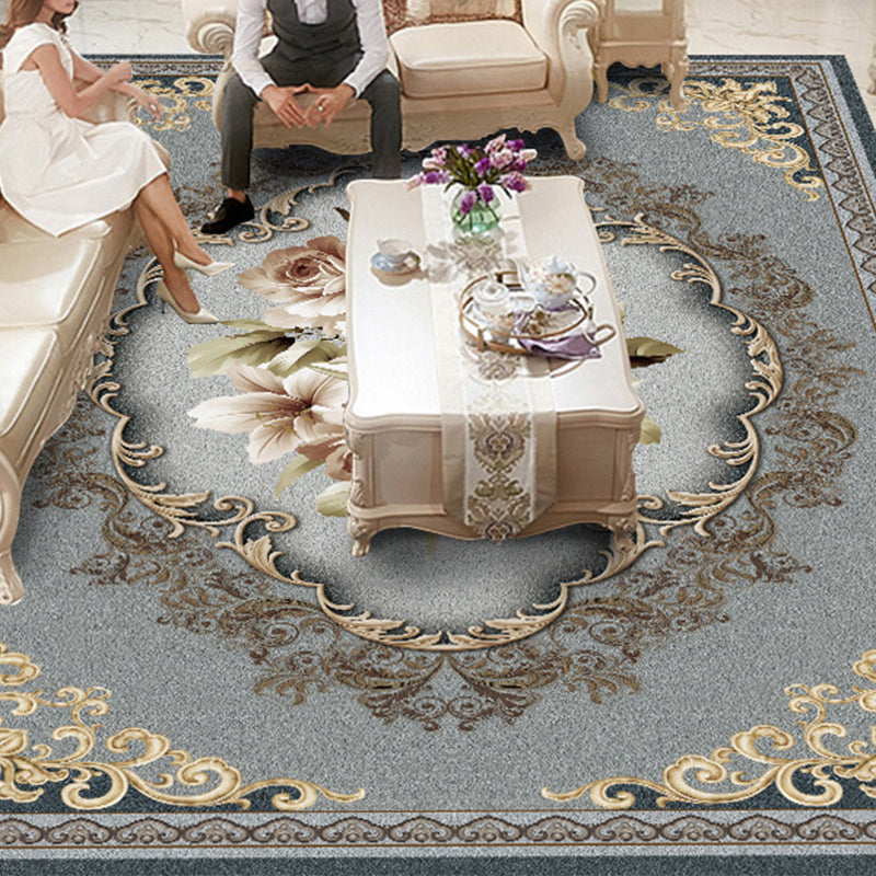 Tapis à imprimé floral vintage Tapis en polypropylène en polypropylène Facile Easy Care Anim Friendly Area Area Papet pour le salon