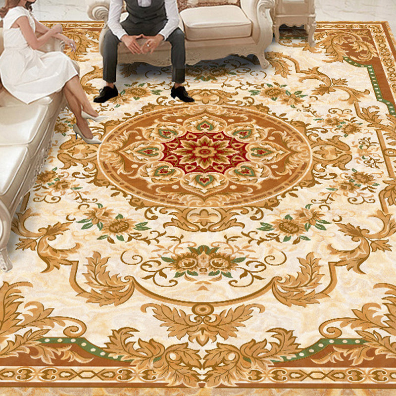 Tapis à imprimé floral vintage Tapis en polypropylène en polypropylène Facile Easy Care Anim Friendly Area Area Papet pour le salon