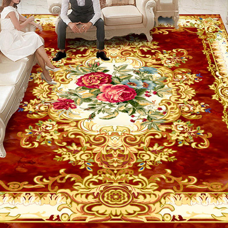 Tapis à imprimé floral vintage Tapis en polypropylène en polypropylène Facile Easy Care Anim Friendly Area Area Papet pour le salon