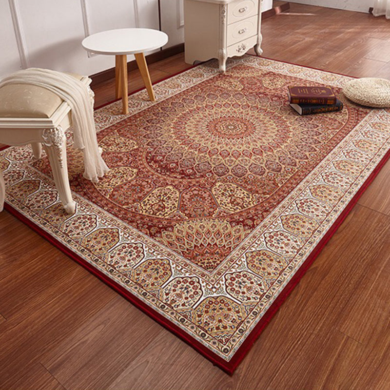 Multi -Color -Retro -Teppich Polypropylen Blütengedruckte Fläche Teppichtierfreundlicher Maschin