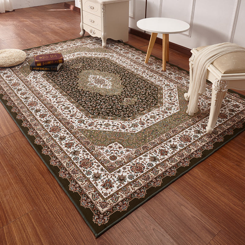 Multi -Color -Retro -Teppich Polypropylen Blütengedruckte Fläche Teppichtierfreundlicher Maschin