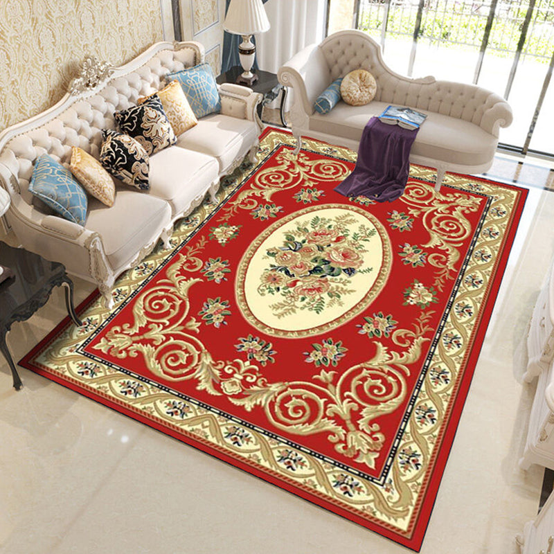 Veelkleuren woonkamer vloerkleed westerse bloemenprint binnen tapijten polypropyleen anti-slip huisdiervriendelijk gemakkelijke verzorgt tapijt