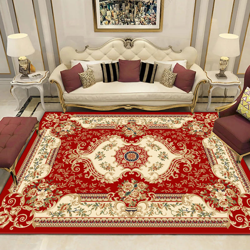 Veelkleuren woonkamer vloerkleed westerse bloemenprint binnen tapijten polypropyleen anti-slip huisdiervriendelijk gemakkelijke verzorgt tapijt