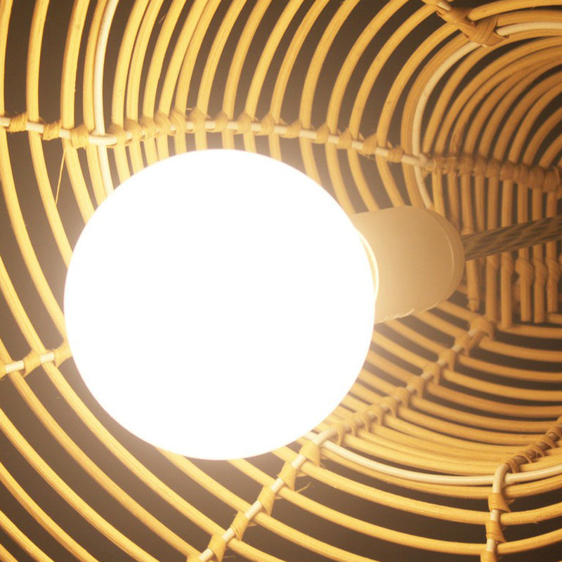 Spiralschale Rattan Decke hängen hell Asian asiatisch 1 Kopf Holz Down Beleuchtung Anhänger für Esszimmer