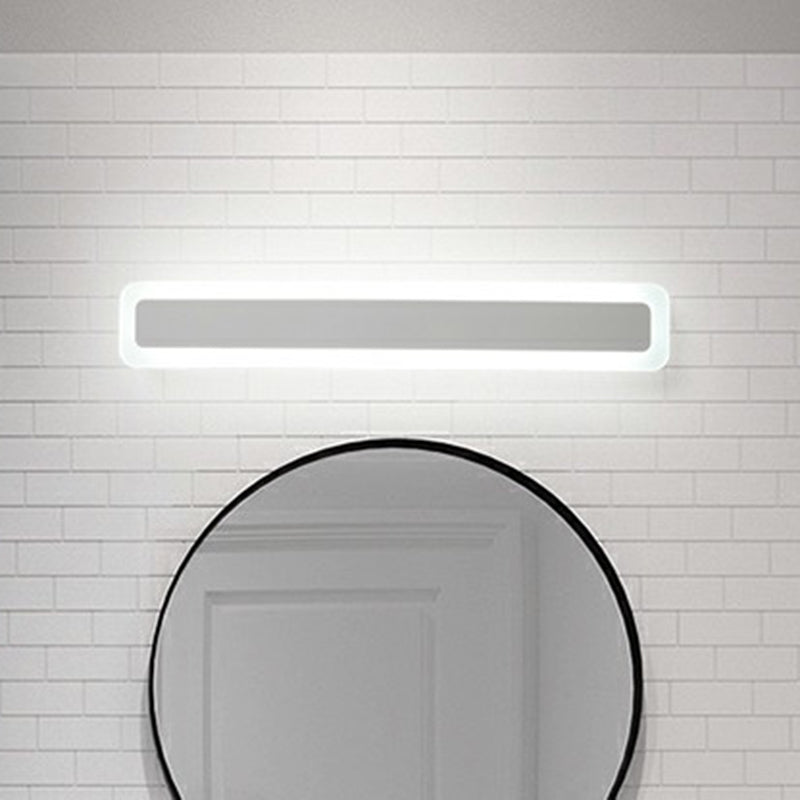 Vanité en forme de bar Light Minimaliste de salle de bain acrylique LED Mur mural moulu en blanc