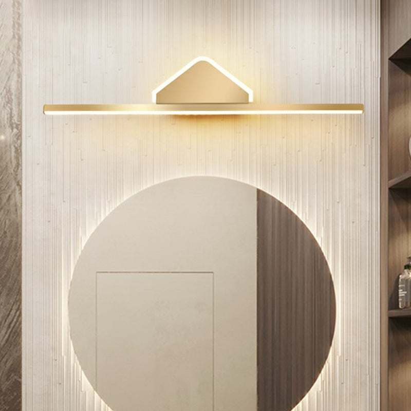 Éclairage de vanité LED linéaire en acrylique Éclairage mural de finition or finale pour salle de bain