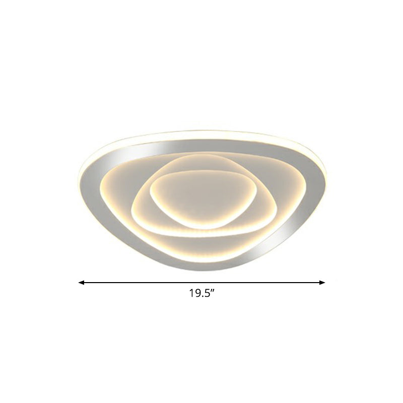 Concentric Acrylic Flush Ceiling Light Modern White Finish LED Flush Mount Lighting