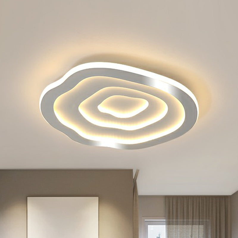 Concentric Acrylic Flush Ceiling Light Modern White Finish LED Flush Mount Lighting