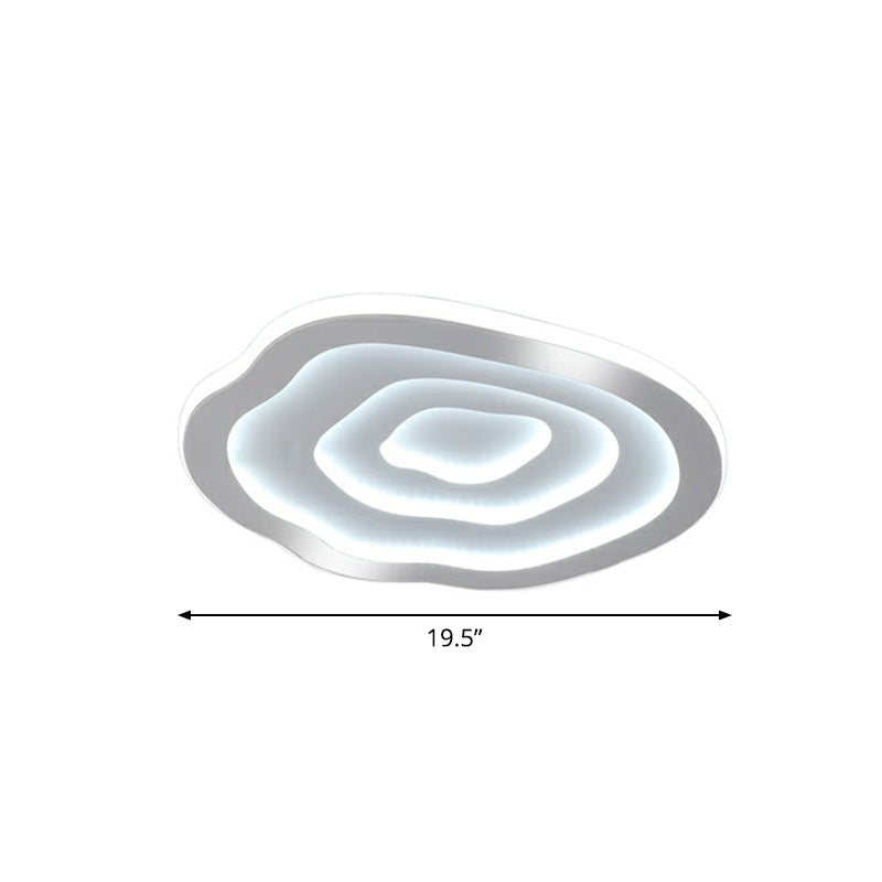 Concentric Acrylic Flush Ceiling Light Modern White Finish LED Flush Mount Lighting