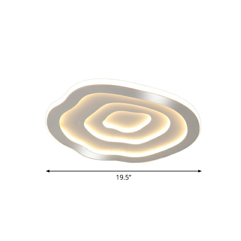 Concentric Acrylic Flush Ceiling Light Modern White Finish LED Flush Mount Lighting