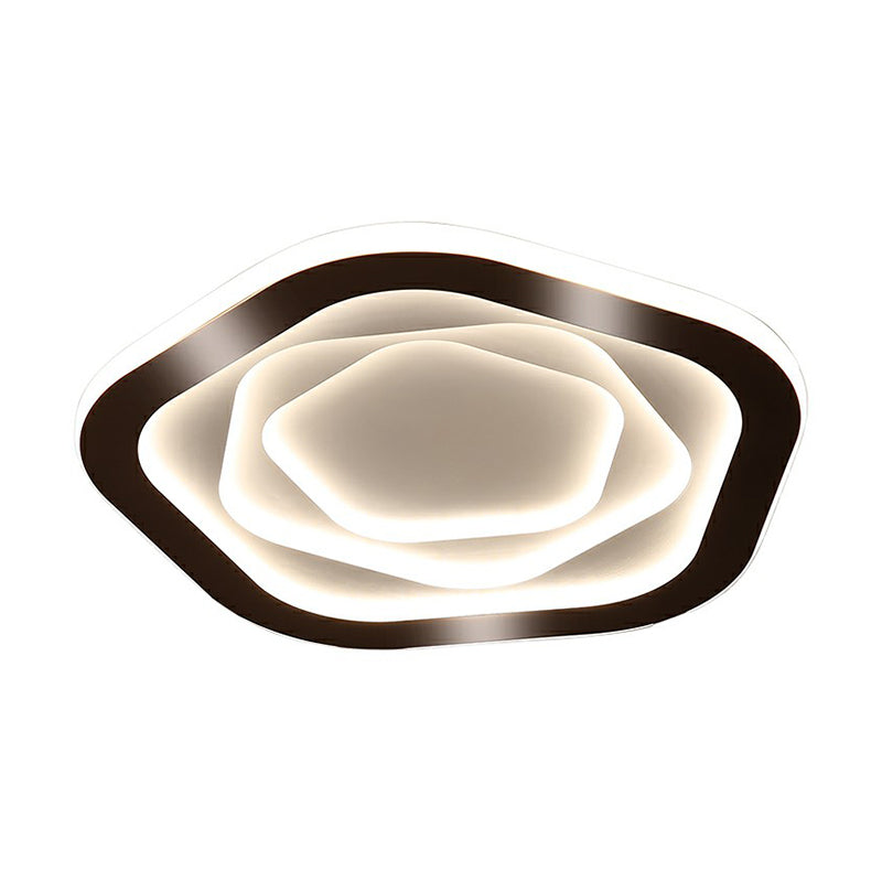 Concentric Acrylic Flush Ceiling Light Modern White Finish LED Flush Mount Lighting