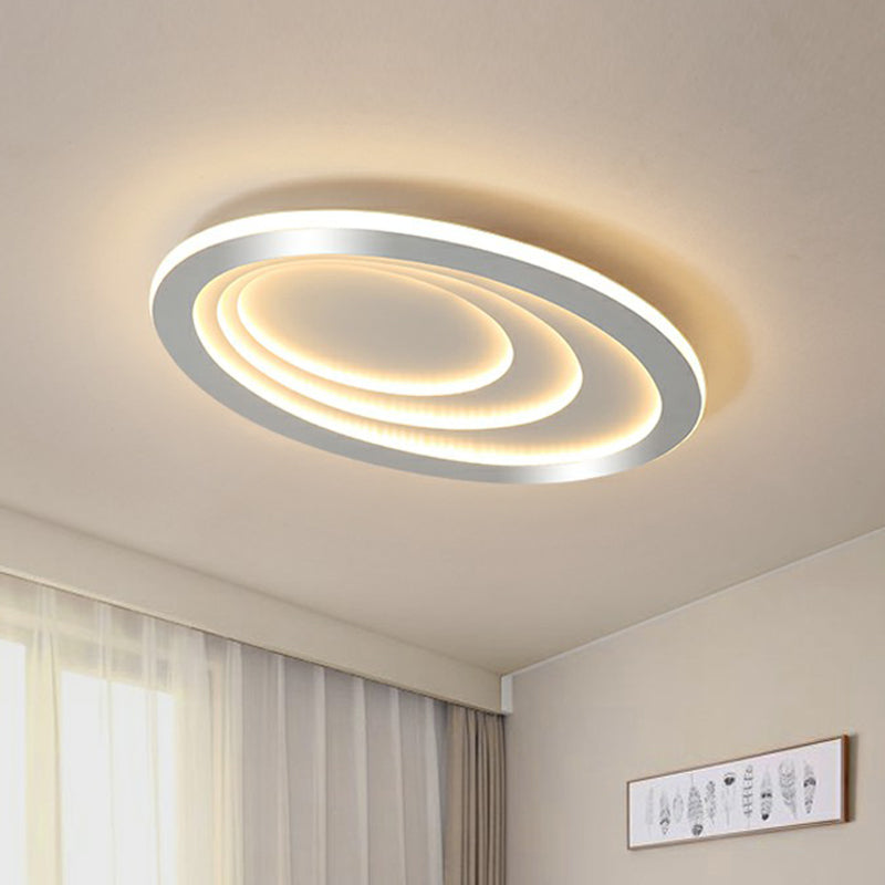 Concentric Acrylic Flush Ceiling Light Modern White Finish LED Flush Mount Lighting