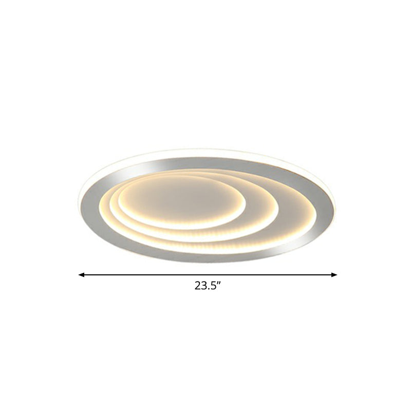 Concentric Acrylic Flush Ceiling Light Modern White Finish LED Flush Mount Lighting