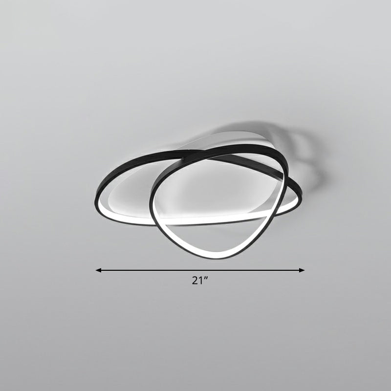 Kiezelvormige plafondlamp Eenvoudige metalen zwarte LED-inbouwlamp voor hotel
