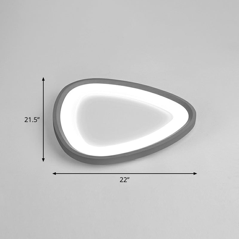 Droplet LED Ceiling Mount Light Minimalistic Metal Bedroom Flushmount Light in Dark Grey