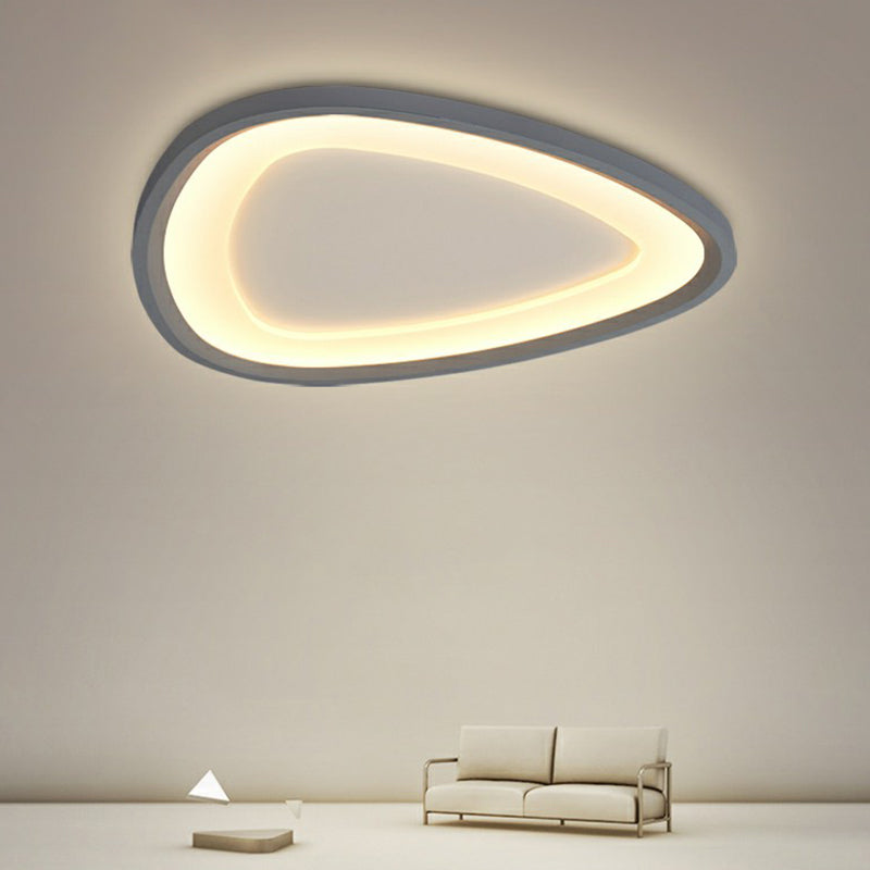 Droplet LED Ceiling Mount Light Minimalistic Metal Bedroom Flushmount Light in Dark Grey