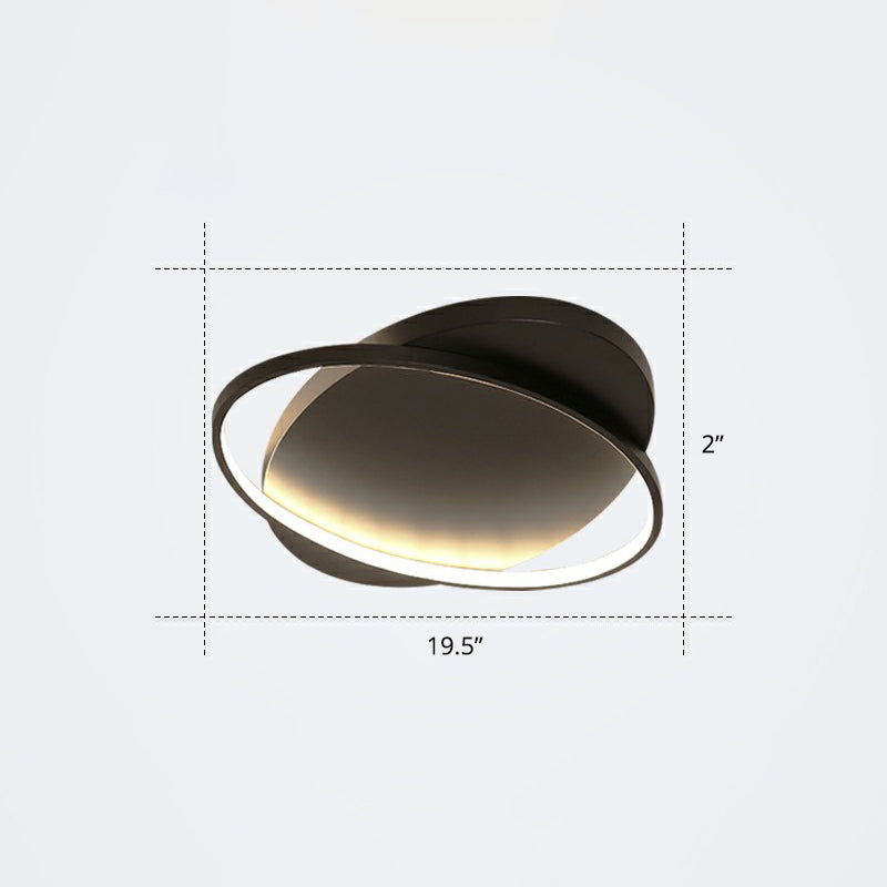 Metal Ellipse Flush Mount Lamp Minimalism Led Surface Mount Ceiling Light for Foyer