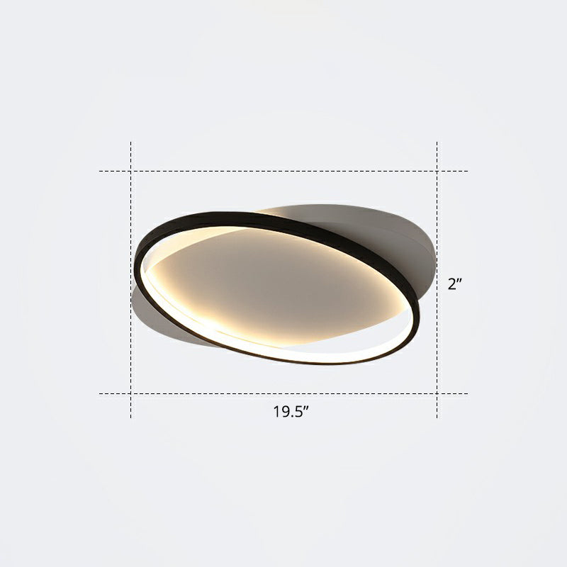Metal Ellipse Flush Mount Lamp Minimalism Led Surface Mount Ceiling Light for Foyer