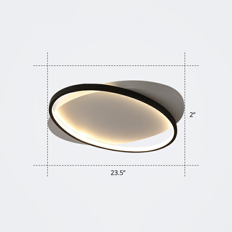 Metal Ellipse Flush Mount Lamp Minimalism Led Surface Mount Ceiling Light for Foyer