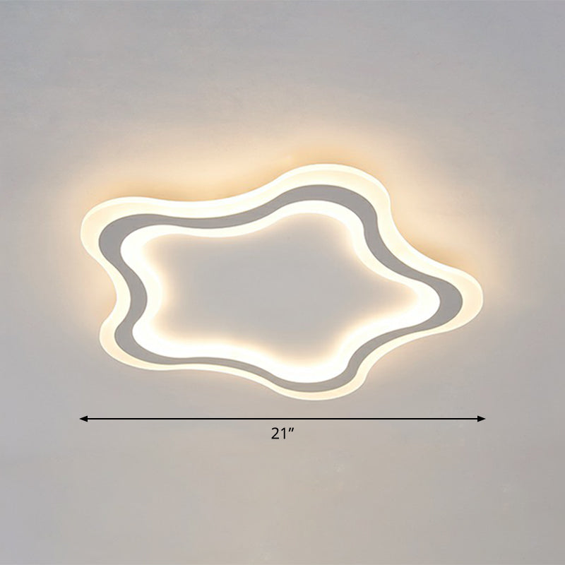 Weiße Pentagramm-LED-Unterputz-Deckenleuchte, Cartoon-Acryl-Unterputzleuchte für Kinderzimmer