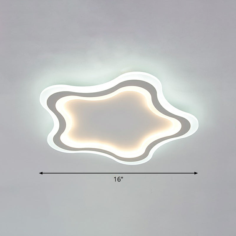 Weiße Pentagramm-LED-Unterputz-Deckenleuchte, Cartoon-Acryl-Unterputzleuchte für Kinderzimmer