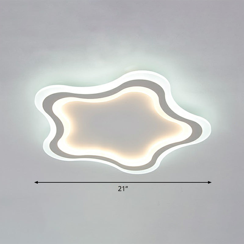 Weiße Pentagramm-LED-Unterputz-Deckenleuchte, Cartoon-Acryl-Unterputzleuchte für Kinderzimmer