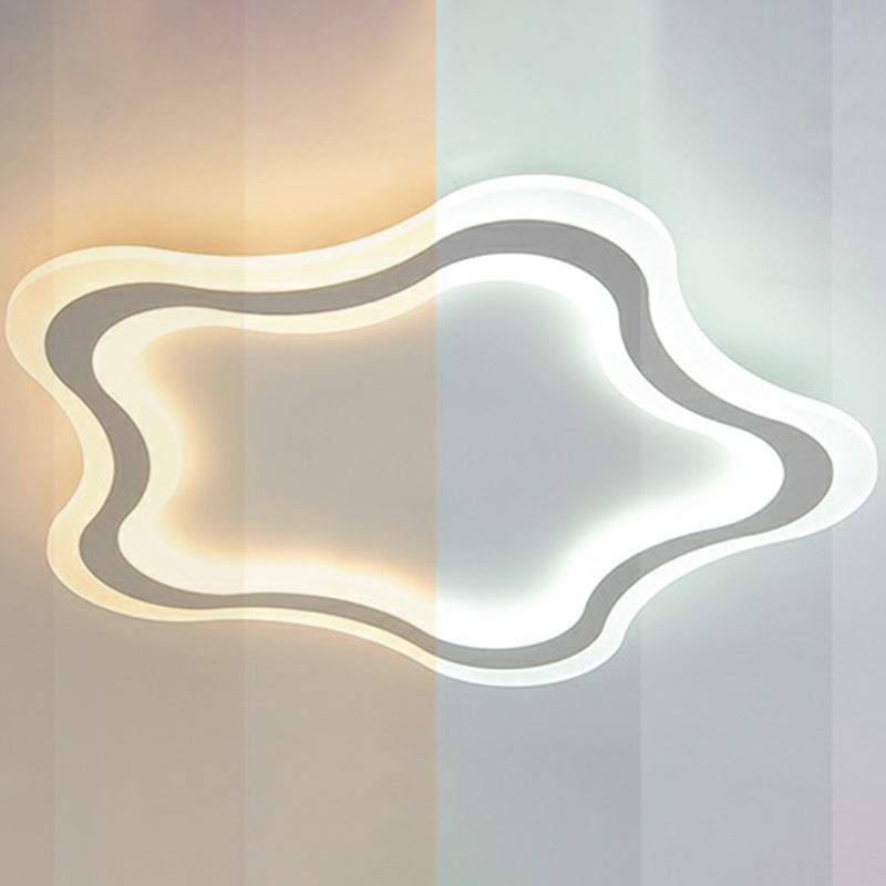 Weiße Pentagramm-LED-Unterputz-Deckenleuchte, Cartoon-Acryl-Unterputzleuchte für Kinderzimmer