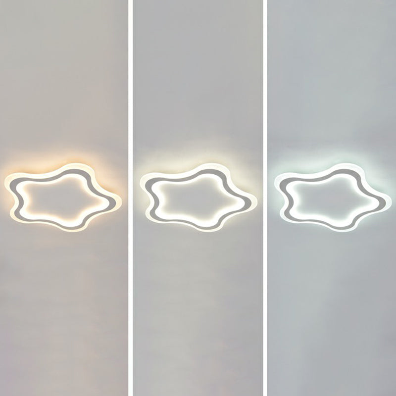 Weiße Pentagramm-LED-Unterputz-Deckenleuchte, Cartoon-Acryl-Unterputzleuchte für Kinderzimmer