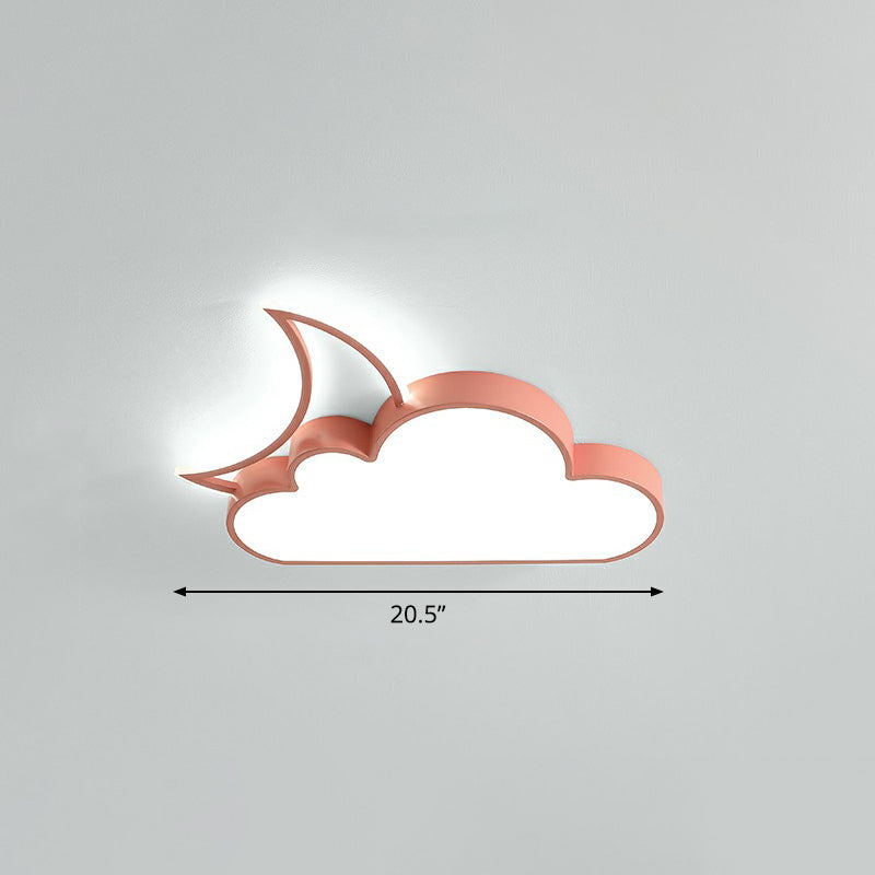 Metall-Deckenleuchte mit Mond und Wolken, LED-Unterputzleuchte für Kinder für Schlafzimmer