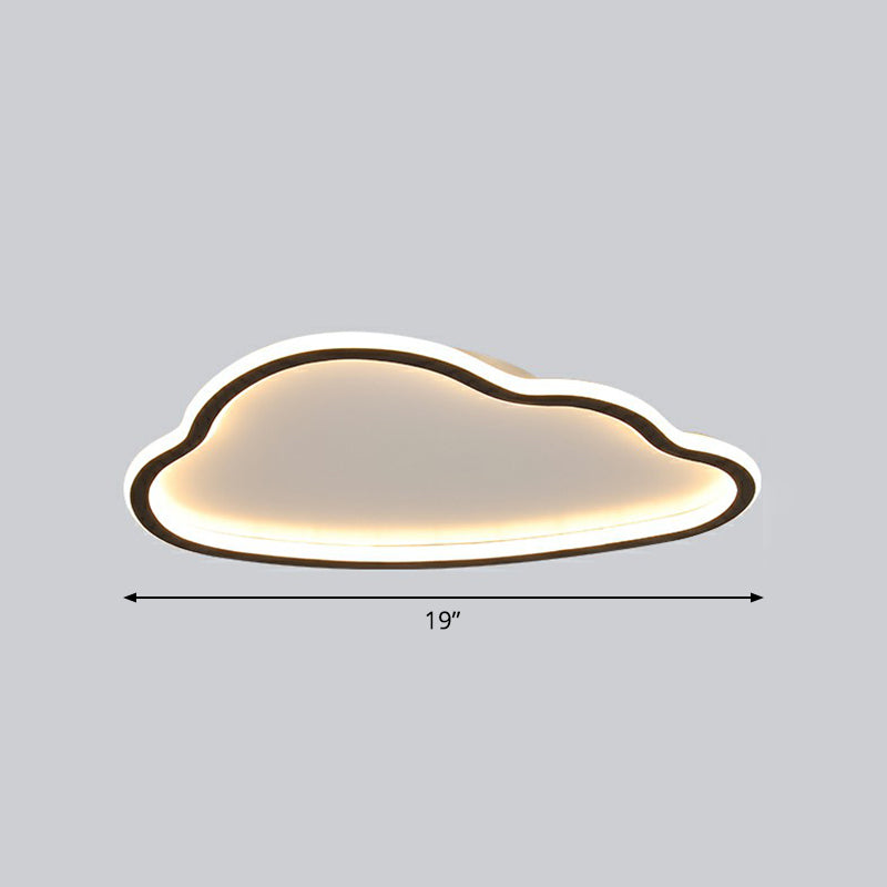 Simplicity Flush Mount LED Light Black-White Cloud Ceiling Lamp with Acrylic Shade