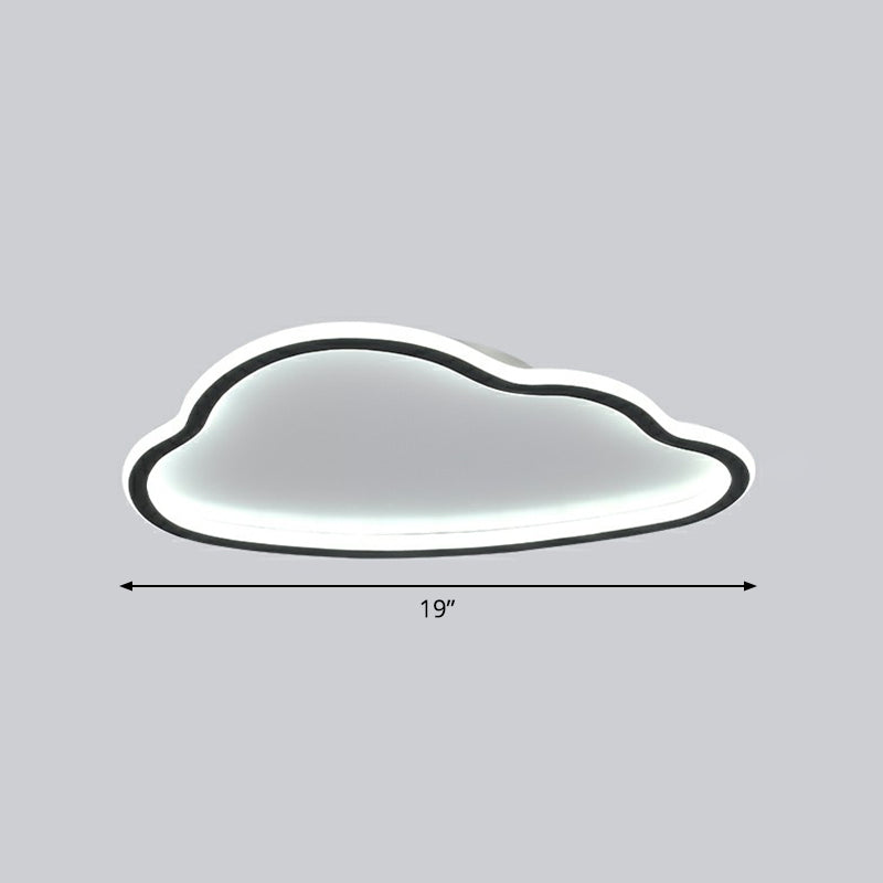 Simplicity Flush Mount LED Light Black-White Cloud Ceiling Lamp with Acrylic Shade