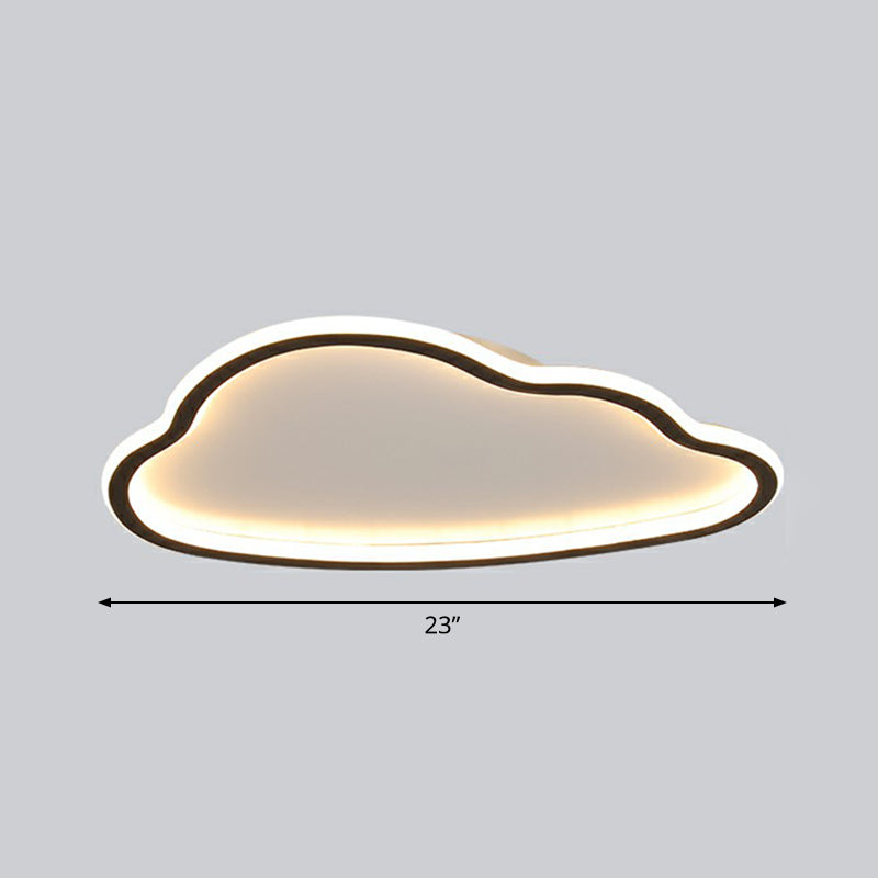 Simplicity Flush Mount LED Light Black-White Cloud Ceiling Lamp with Acrylic Shade