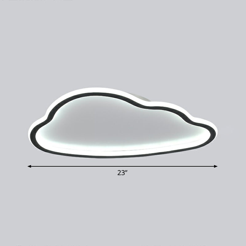 Simplicity Flush Mount LED Light Black-White Cloud Ceiling Lamp with Acrylic Shade
