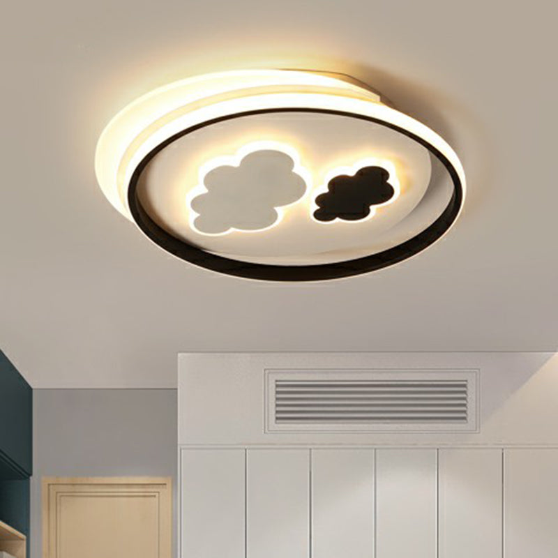Childrens Wolkendecke Licht Armatur Acryl Schlafzimmer LED bündig montiert Lampe in Schwarz