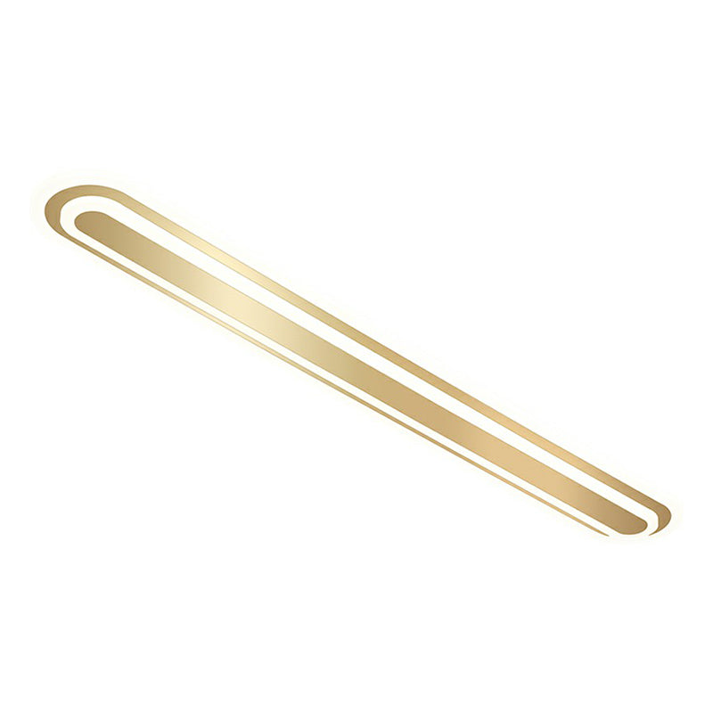 Gouden langwerpige LED-plafondarmatuur minimalisme acryl inbouwlamp voor slaapkamer