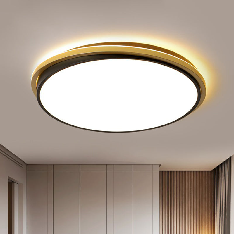 Acrylic Round LED Flush Light Minimalist Gold and Black Flush Ceiling Light for Bedroom