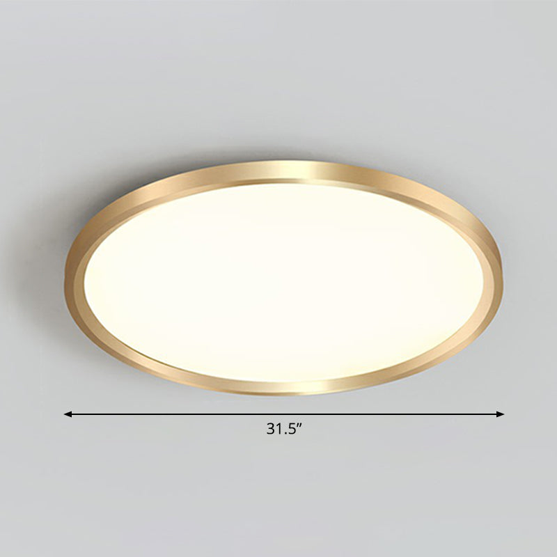 Lampada da incasso a soffitto circolare per camera da letto, lampada da incasso a LED in acrilico semplicità in oro