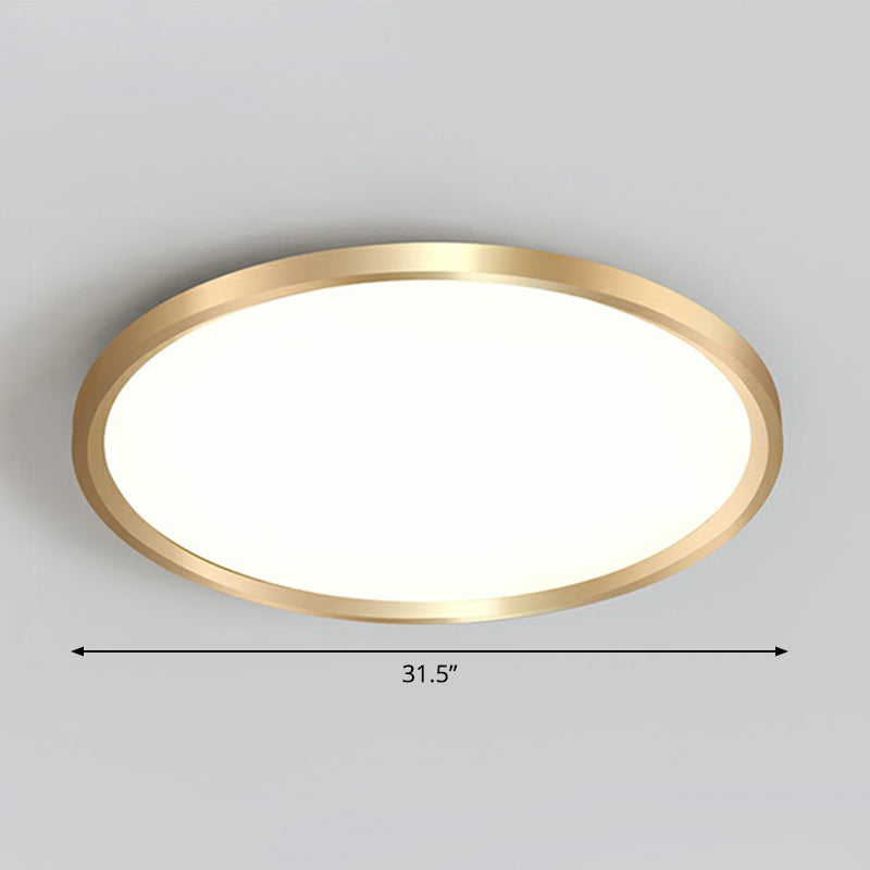 Lampada da incasso a soffitto circolare per camera da letto, lampada da incasso a LED in acrilico semplicità in oro