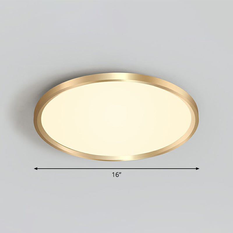 Lampada da incasso a soffitto circolare per camera da letto, lampada da incasso a LED in acrilico semplicità in oro