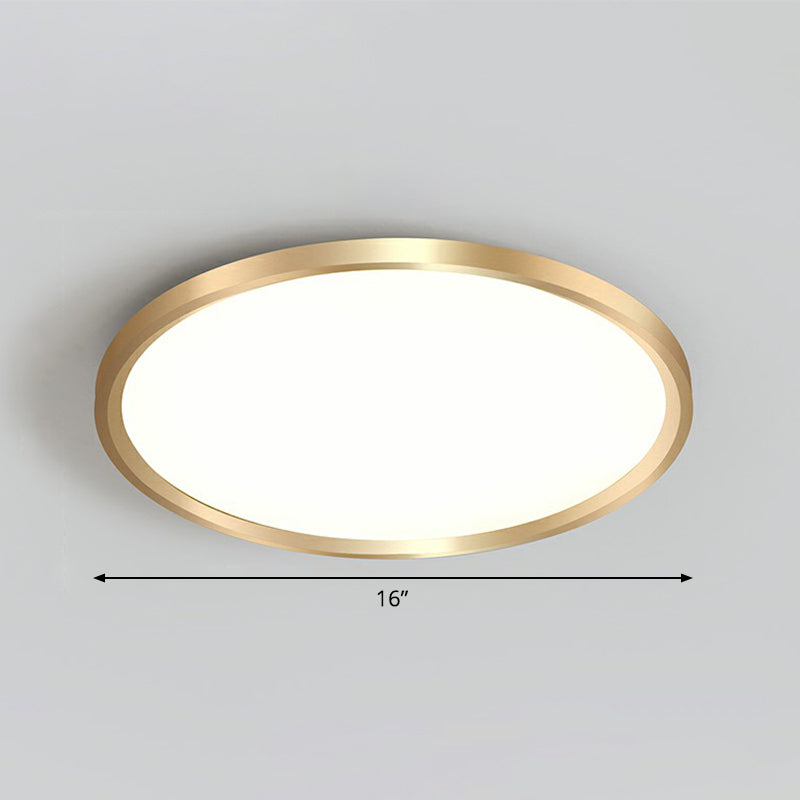Lampada da incasso a soffitto circolare per camera da letto, lampada da incasso a LED in acrilico semplicità in oro