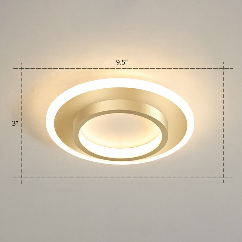Simple Style Geometric Flushmount Ceiling Lamp Metal Corridor Flush Mounted Light
