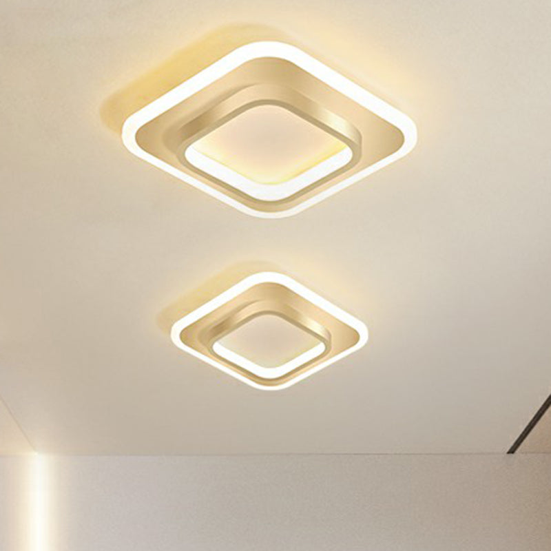 Simple Style Geometric Flushmount Ceiling Lamp Metal Corridor Flush Mounted Light