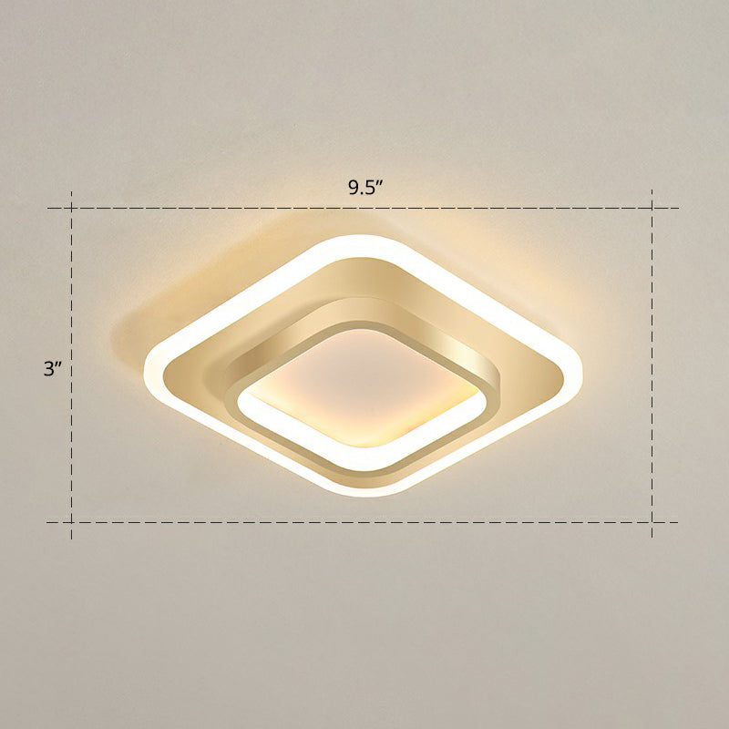Simple Style Geometric Flushmount Ceiling Lamp Metal Corridor Flush Mounted Light