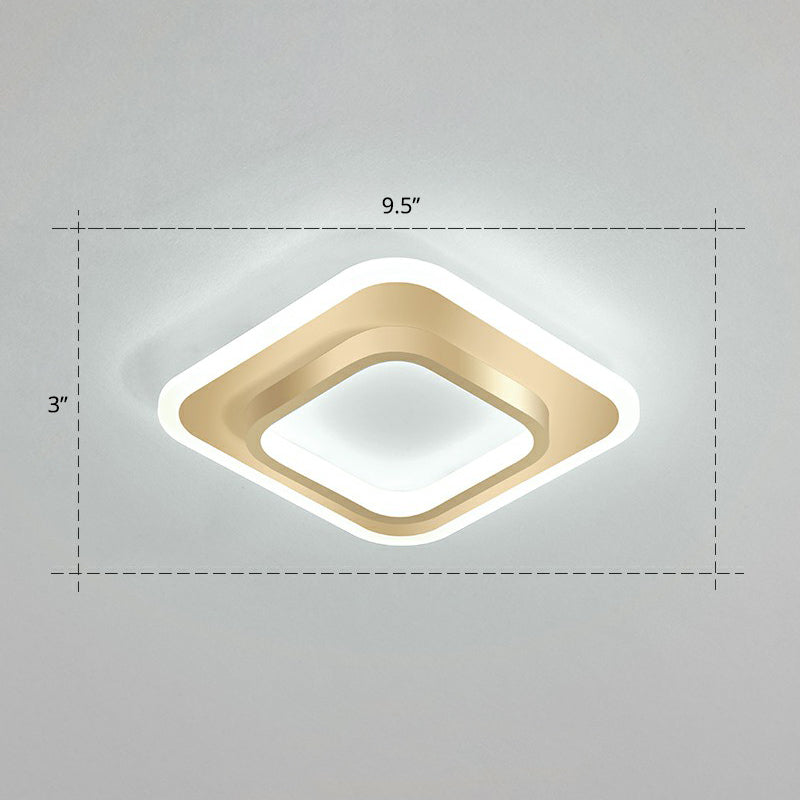 Simple Style Geometric Flushmount Ceiling Lamp Metal Corridor Flush Mounted Light