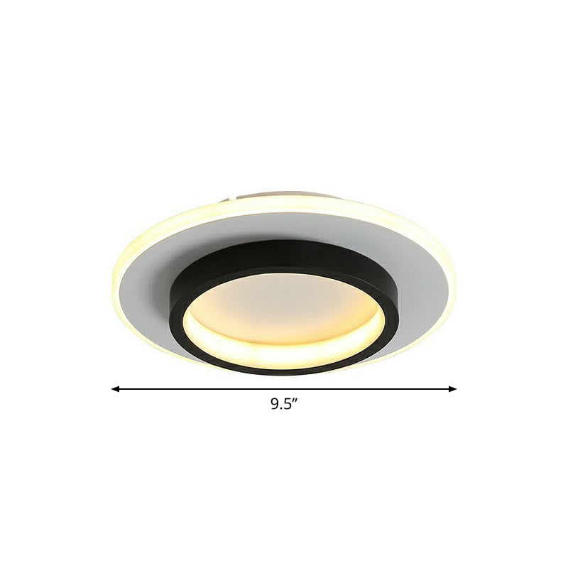 Black Finish Geometric LED Ceiling Flush Light Nordic Metal Flush Mounted Fixture for Aisle